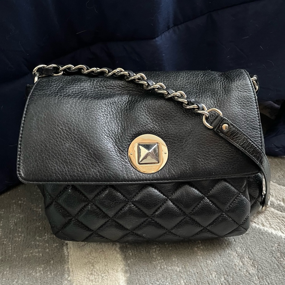 Black Kate Spade Natalia medium flap shoulder bag